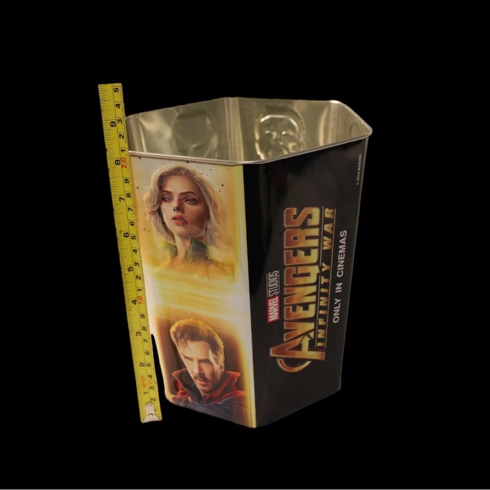 Marvel Studios Avengers Infinity War Tin Popcorn Bucket Trash Can Iron Man Thor
